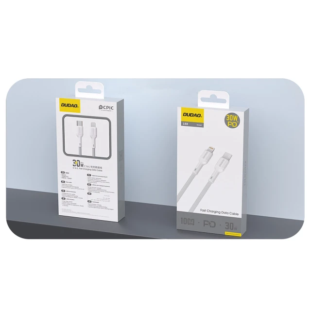 Кабель Dudao L9X USB-C to Lightning 2m Білий (L9X_white 2M)
