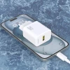 Мережевий зарядний пристрій Dudao A27STEU 25W GaN USB-A з кабелем USB-A - USB-C White (6976625334872)