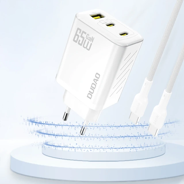 Сетевое зарядное устройство Dudao A29 65W GaN 2x USB-C + USB-A White (A29 white)