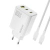 Мережевий зарядний пристрій Dudao A29C 65W GaN White + кабель USB-C (A29C_White)