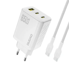 Мережевий зарядний пристрій Dudao A29C 65W GaN White + кабель USB-C (A29C_White)