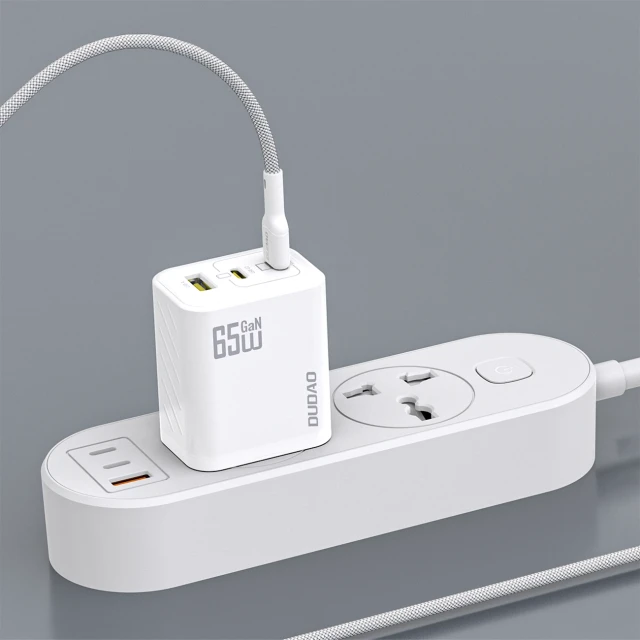 Мережевий зарядний пристрій Dudao A29C 65W GaN White + кабель USB-C (A29C_White)