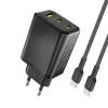 Мережевий зарядний пристрій Dudao A29C 65W GaN Чорний + кабель USB-C (A29C_Black)