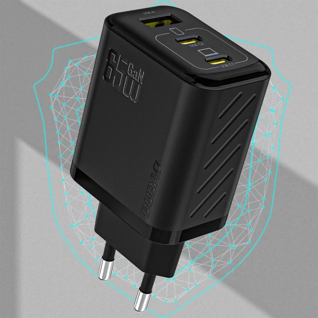 Мережевий зарядний пристрій Dudao A29C 65W GaN Чорний + кабель USB-C (A29C_Black)
