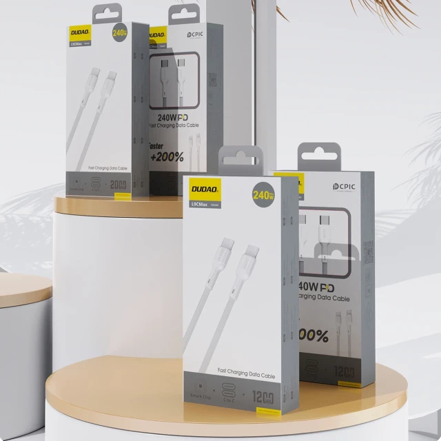 Кабель Dudao L9CMAX USB-C to USB-C 240W PD 2m Білий (L9CMAX_White 2M)
