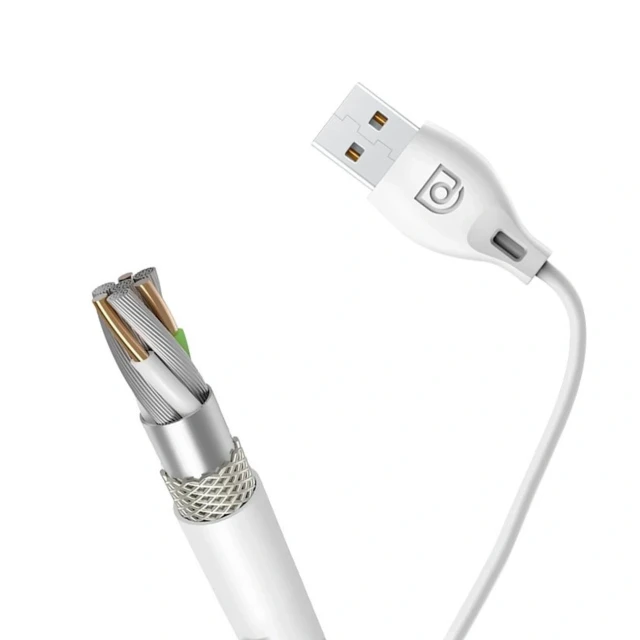 Кабель Dudao L4M USB-A - MicroUSB 2.4A 1m білий (L4M white)