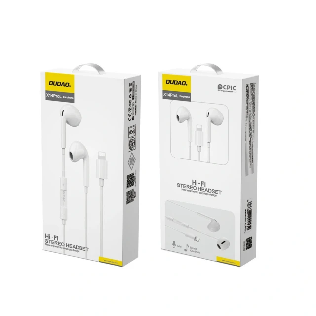 Навушники Dudao X14PROL Lightning White (6976625335312)