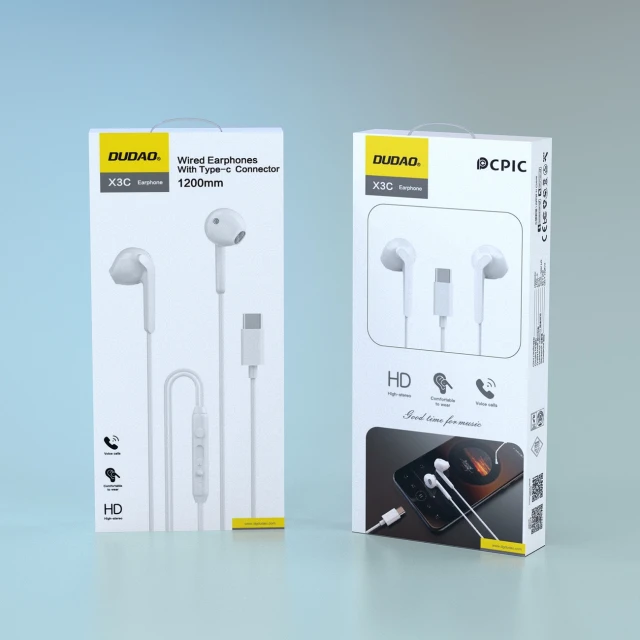 Навушники Dudao USB Type-C White (X3C)