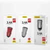 Автозарядний пристрій Dudao 2x USB 3.4A Silver (R6S)