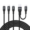 Кабель Dudao L3W USB-A/USB-C до Lightning/USB-C/MicroUSB 66W Black (L3W black)