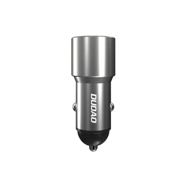 Автозарядний пристрій Dudao R4PQ USB/USB Type-C швидка зарядка 22,5 Вт Grey (6976625335732)