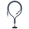 Кабель Dudao L20Max 65W 4в1 с петлей USB-C к USB-C с адаптерами Lightning и USB-A Blue (6976625335763)