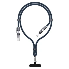 Кабель Dudao L20Max 65W 4в1 з петлею USB-C до USB-C з адаптерами Lightning і USB-A Blue (6976625335763)