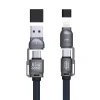 Кабель Dudao L20Max 65W 4в1 с петлей USB-C к USB-C с адаптерами Lightning и USB-A Blue (6976625335763)
