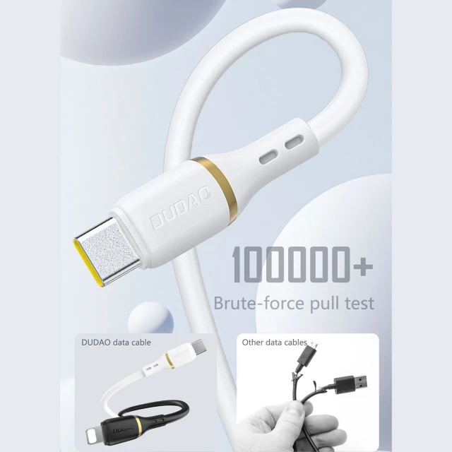 Кабель Dudao L25C USB-C - USB-C силіконовий 60W 1m White (L25C)