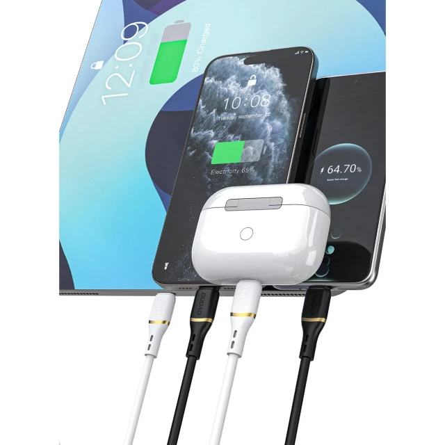 Кабель Dudao L25C USB-C - USB-C силіконовий 60W 1m White (L25C)