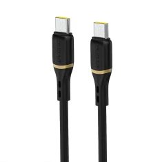 Кабель Dudao L25C USB-C 1m 60W у м'якій силіконовій оплетці чорний (L25C black)