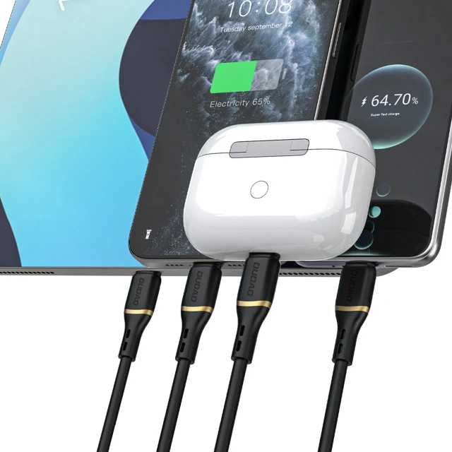 Кабель Dudao 30W Lightning 1M Black (6976625335947)