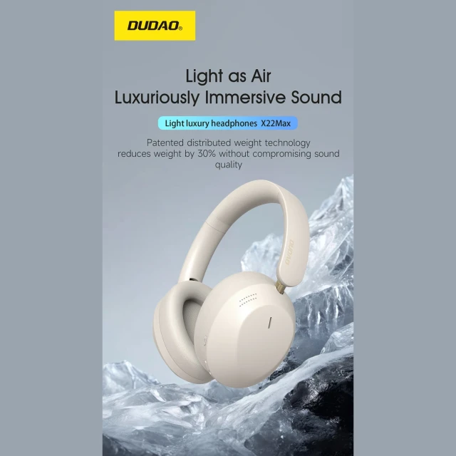 Навушники бездротові Dudao X22 Max накладні Bluetooth з ANC Beige (X22Max beige)