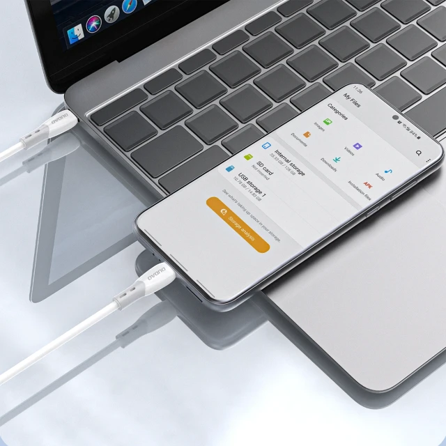Кабель Dudao L25SC 60 W USB-C - USB-C 1 м Білий (6976625336326)