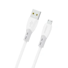 Кабель Dudao L25SM 3A USB-A - micro USB з м'яким силіконовим оплетенням 1m White (6976625336340)