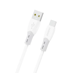 Кабель Dudao L25ST 5A USB-A - USB-C з м'яким силіконовим оплетенням 1m White (6976625336364)