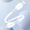 Кабель Dudao L25ST 5A USB-A - USB-C з м'яким силіконовим оплетенням 1m White (6976625336364)