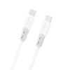 Кабель Dudao L25SC 60W USB-C - USB-C з м'яким силіконовим оплетенням 2m White (6976625336371)
