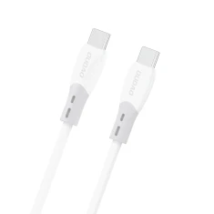 Кабель Dudao L25SC 60W USB-C - USB-C з м'яким силіконовим оплетенням 2m White (6976625336371)