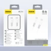 Кабель Dudao L25SC 60W USB-C - USB-C з м'яким силіконовим оплетенням 2m White (6976625336371)