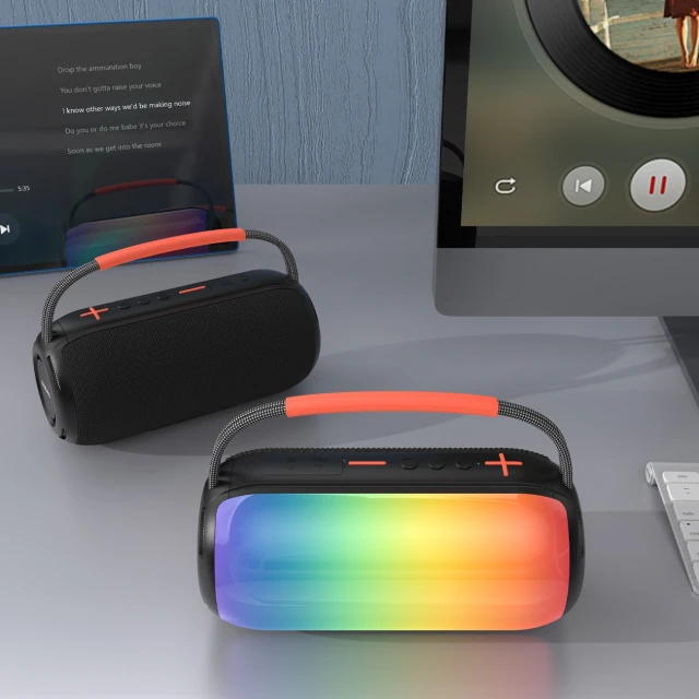 Беспроводная колонка Dudao Y21 с RGB подсветкой Bluetooth 5.3 Black (6976625336395)