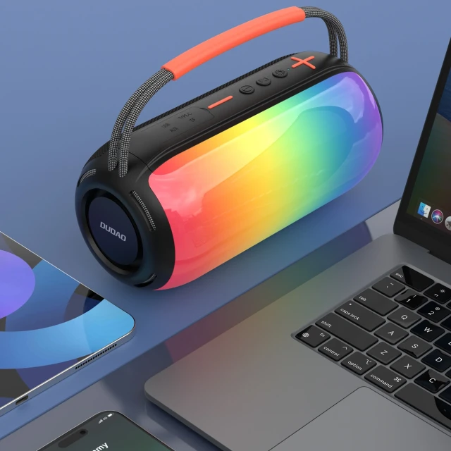 Беспроводная колонка Dudao Y21 с RGB подсветкой Bluetooth 5.3 Black (6976625336395)