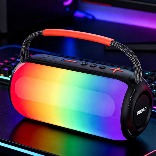 Беспроводная колонка Dudao Y21 с RGB подсветкой Bluetooth 5.3 Black (6976625336395)