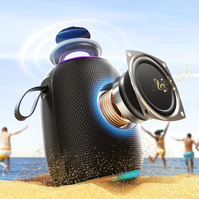 Бездротова колонка Dudao Y22 з RGB підсвічуванням Bluetooth 5.3 Black (6976625336401)