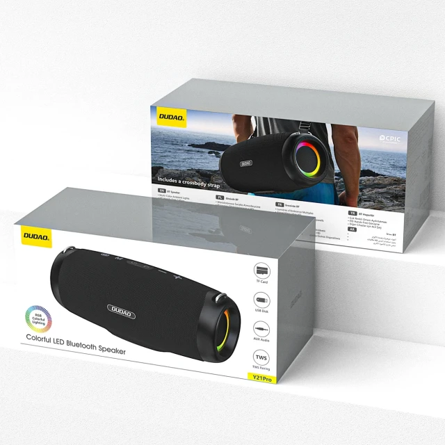 Бездротовий динамік Dudao Y21Pro Black RGB Bluetooth 5.3 (6976625336432)