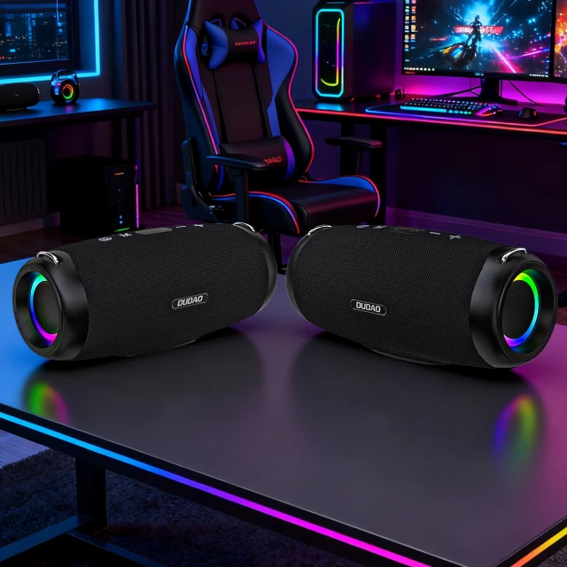 Бездротовий динамік Dudao Y21Pro Black RGB Bluetooth 5.3 (6976625336432)