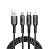 Кабель 3в1 USB A to USB C, Micro USB, Lightning Wiwu 3.1A Wi-C045E 1m Black (6976975616109)