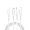 Кабель 3в1 USB C to USB C, Micro USB, Lightning Wiwu 60W Wi-C046E 1m White (6976975616130)