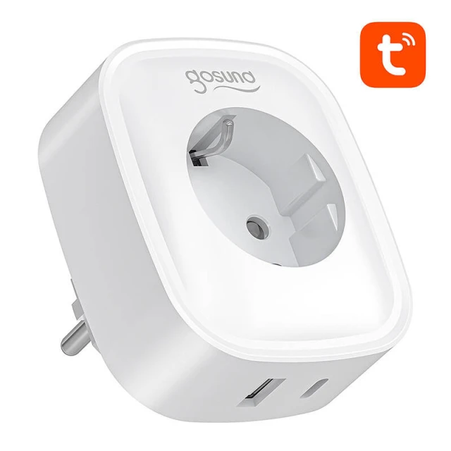 Розумна розетка Gosund SP6 Wi-Fi/BT 16A USB-C 20W (6977038680389)
