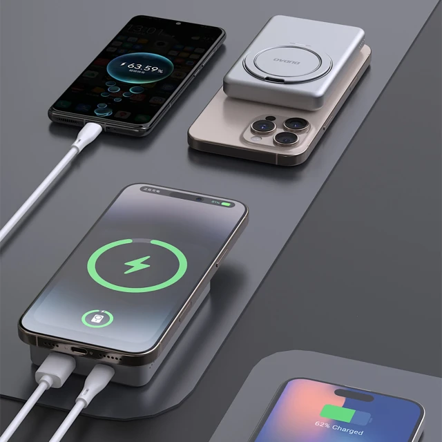 Powerbank Dudao K28S 20W PD 5000mAh Silver with MagSafe (6977196680115)