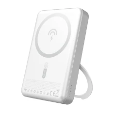 Powerbank Dudao K28 10000mAh PD 22.5W с металлическим корпусом и кольцом-подставкой Silver (K28-S)