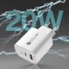 Мережевий зарядний пристрій Hurtel A6MaxL 20W USB-A USB-C з кабелем USB-C - Lightning 1m White (6977196680191)