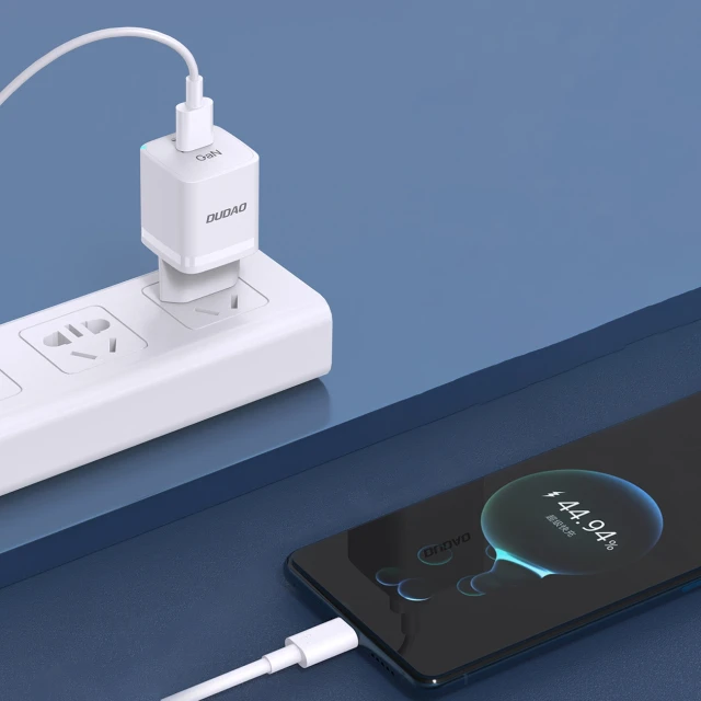 Зарядний пристрій Dudao A13Pro GaN 33W PPS USB-C/USB White (A13PROEU)