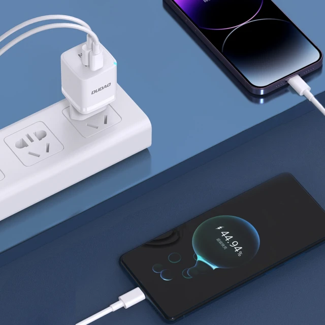 Зарядний пристрій Dudao A13Pro GaN 33W PPS USB-C/USB White (A13PROEU)