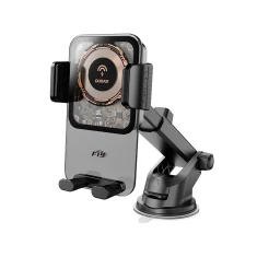 Автотримач Dudao F19 з бездротовою зарядкою 15W чорний (6977196680986)