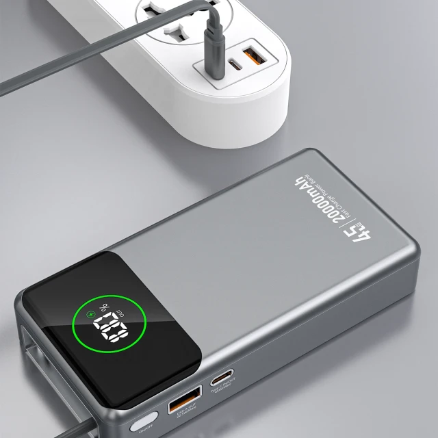 Powerbank Dudao K31 Pro 45W 20000mAh со встроенным кабелем USB-C Серый (K31Pro)