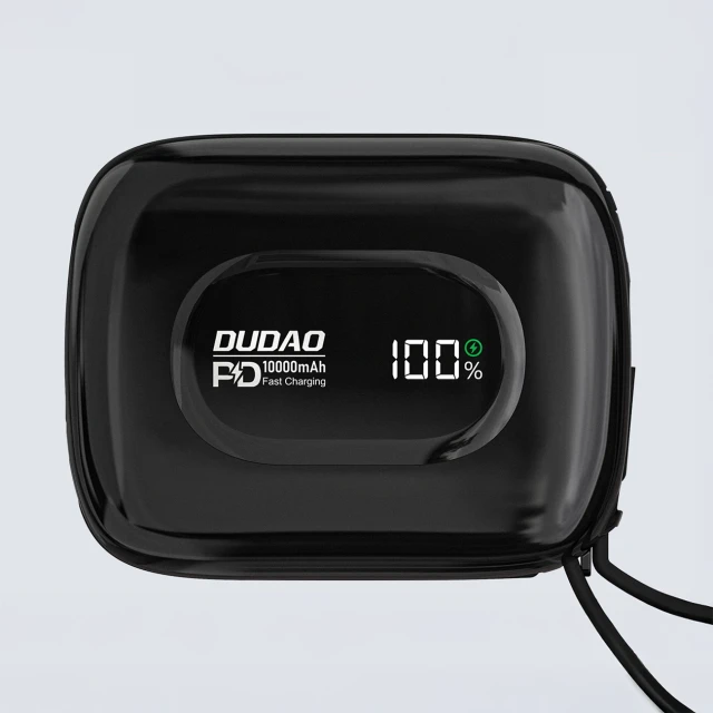 Powerbank Dudao K32 10000 mAh з вбудованим кабелем USB-C/Lightning Чорний (K32 black)