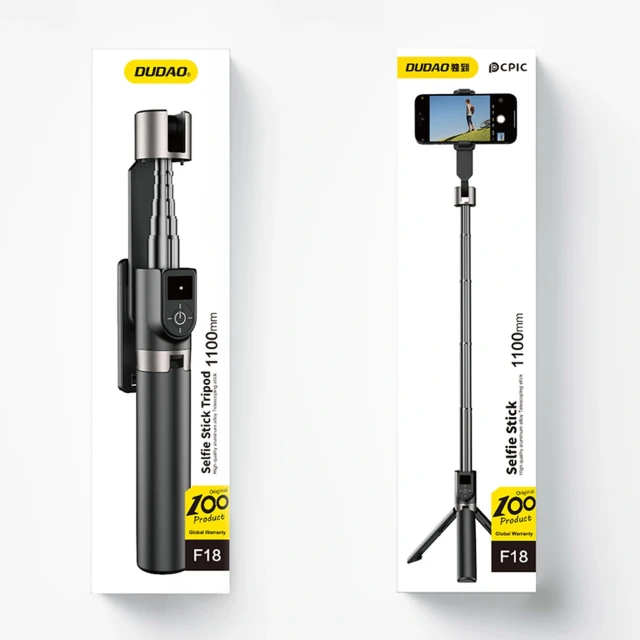 Штатив Dudao F18 1,1 м з пультом Bluetooth Чорний (6977196682072)