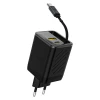 Зарядное устройство Dudao A67EU GaN 67W со встроенным кабелем USB-C Power Delivery Quick Charge Black (A67EU)