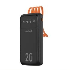 Павербанк Dudao K6Pro+ 20000 mAh з 3 вбудованими кабелями Black (K6Pro+-black)